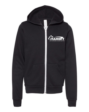 Open image in slideshow, Canopy Solid White Unisex Sponge Fleece Full Zip Hoodie (5 colors available)

