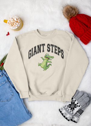 Open image in slideshow, Giant Steps Youth Varsity Lettering Gator Logo Unisex Fleece Crewneck Sweatshirt (4 colors available)
